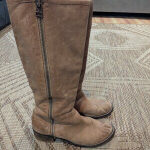 LUCKY BRAND “Hesper” Brown Leather Zip Up Riding Boots, SZ 9.5 M